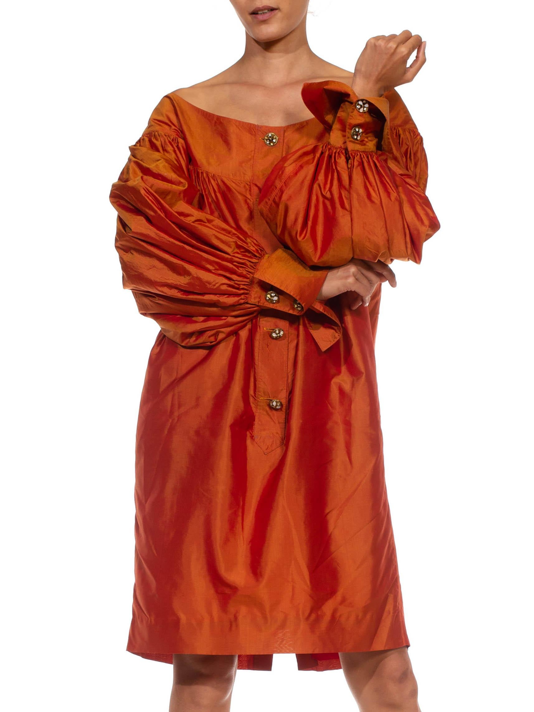orange taffeta dress