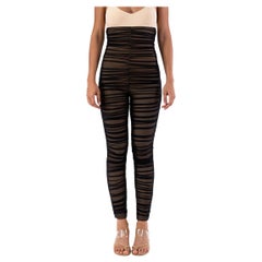 1980S NORMA KAMALI Schwarzer Nylon & Spandex Mesh Jumpsuit