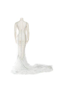 1980S NORMA KAMALI Nylon OMO Sheer Parachute Gown With Train Dress