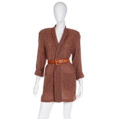 1980s Norma Kamali Vintage Open Front Jacket in Windowpane Check