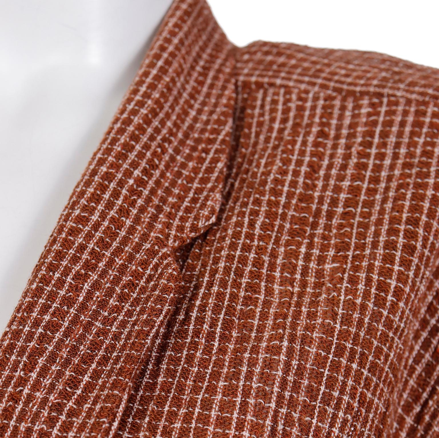 1980s Norma Kamali Vintage Open Front Jacket in Windowpane Check For Sale 1