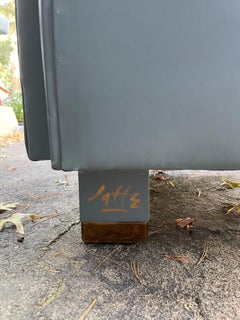 1980s Norman Jaffe Postmodern Pair of Leather Club Chairs