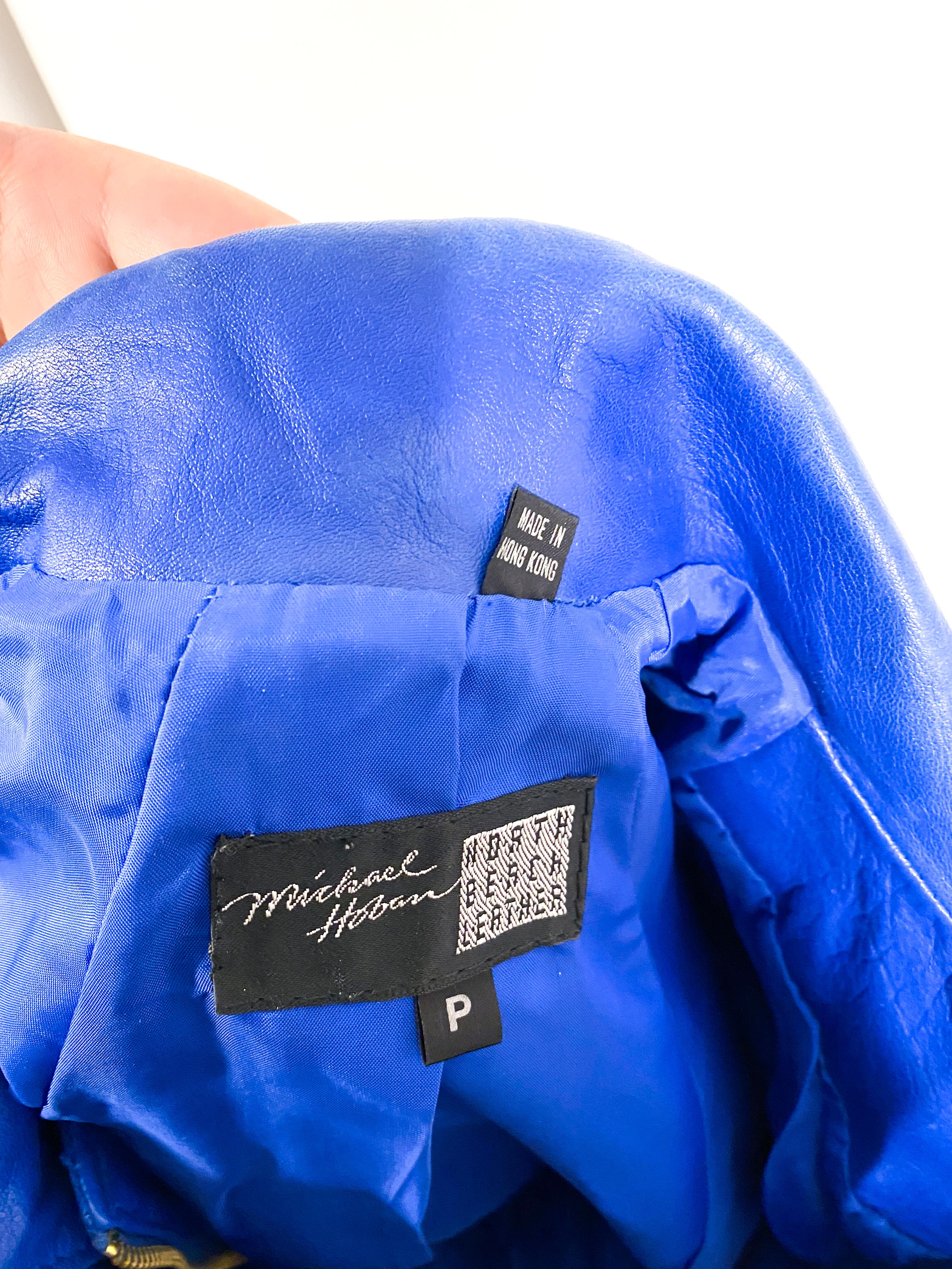 1980s NORTH BEACH Leather Blaues Mantelkleid 6