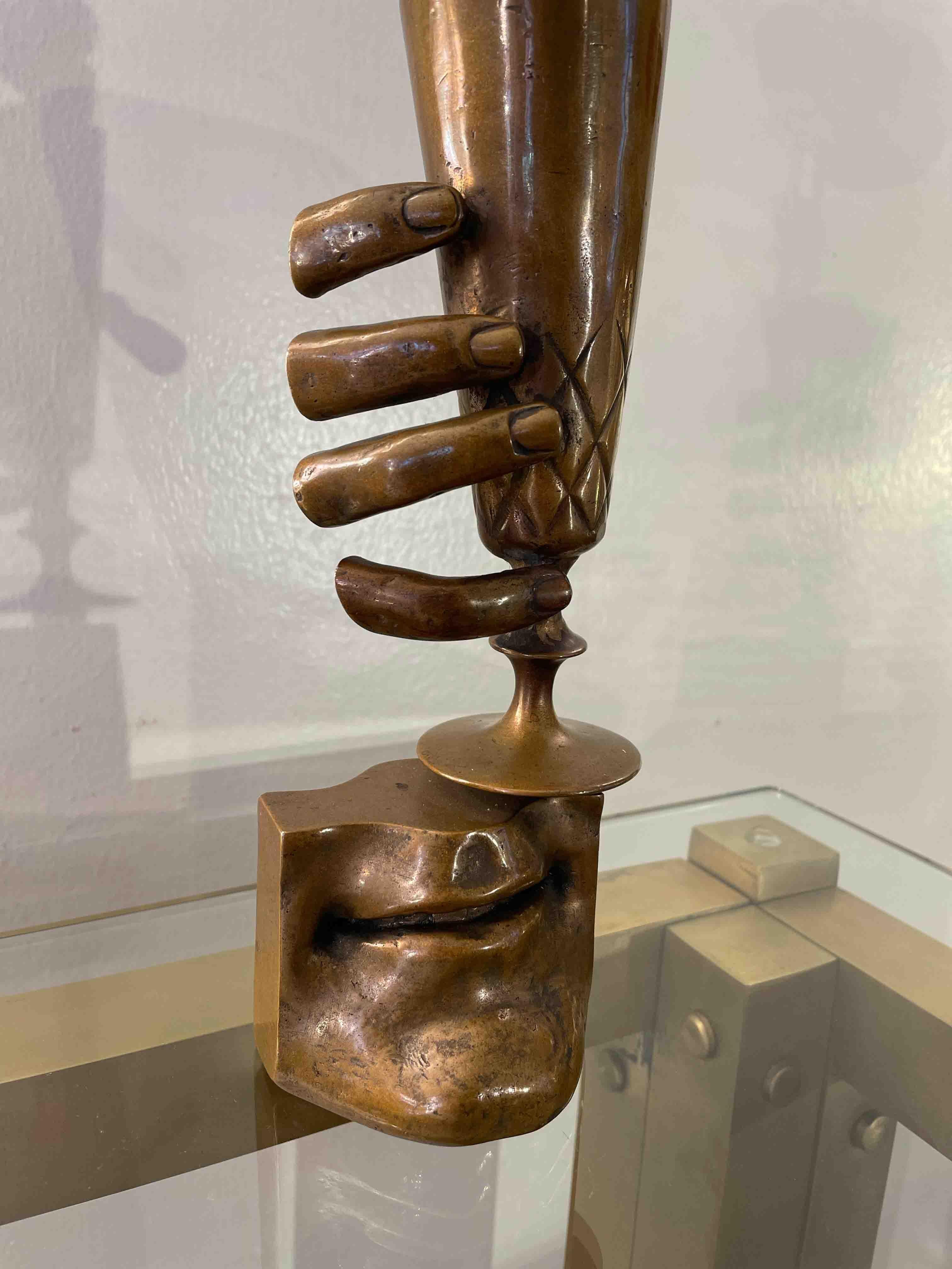 Fin du 20e siècle 1980 Novello Finotti Cin Cin avec Figues Sculpture en bronze H 47cm en vente