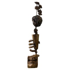 1980s Novello Finotti Cin Cin With Figs Bronze Sculpture H 47cm