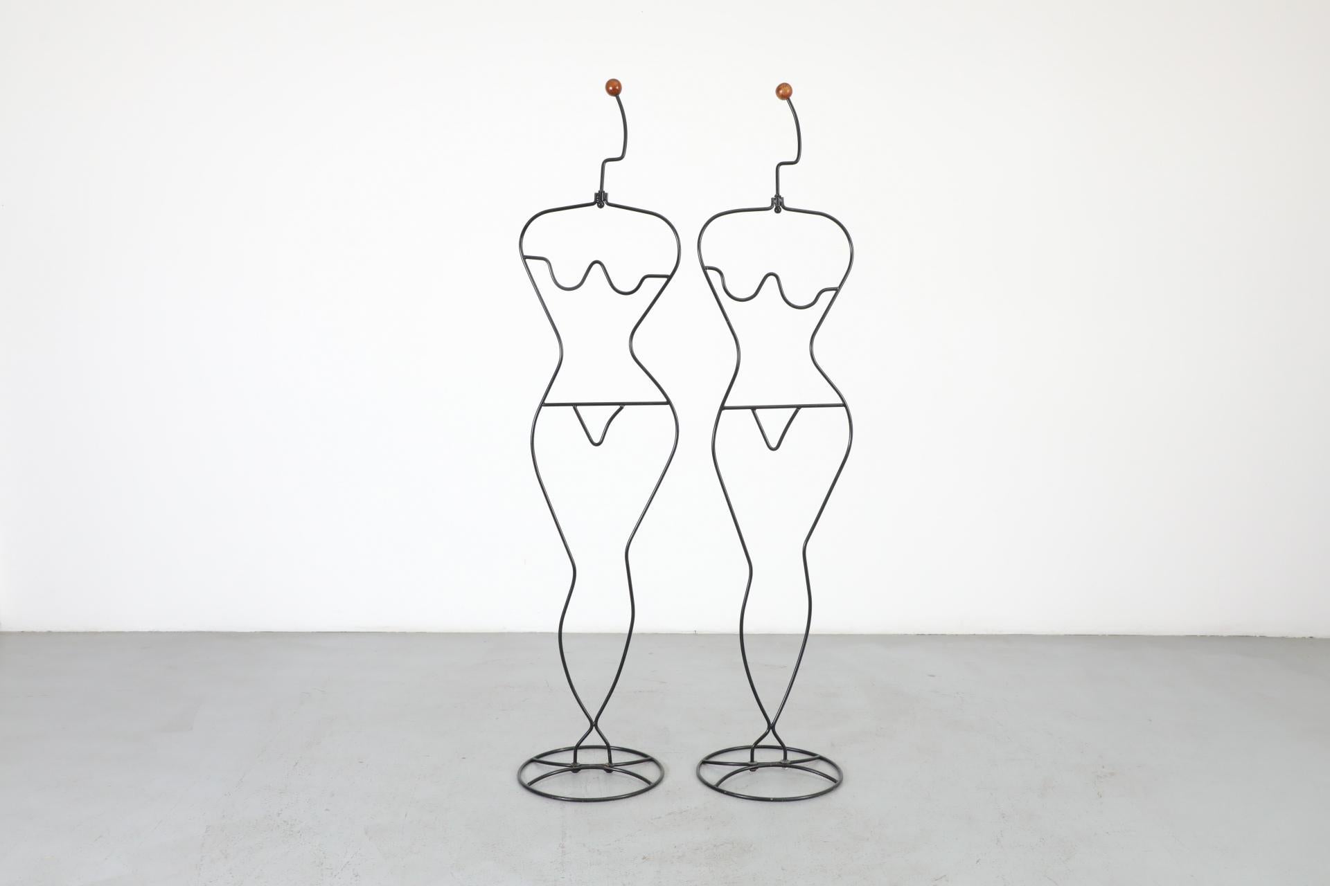 Enameled 1980's Nude Woman Häpen Valet or Clothing Stand in Black by Ehlén Johansson For Sale
