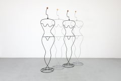 1980's Nude Woman Häpen Valet or Clothing Stand in Silver by Ehlén Johansson