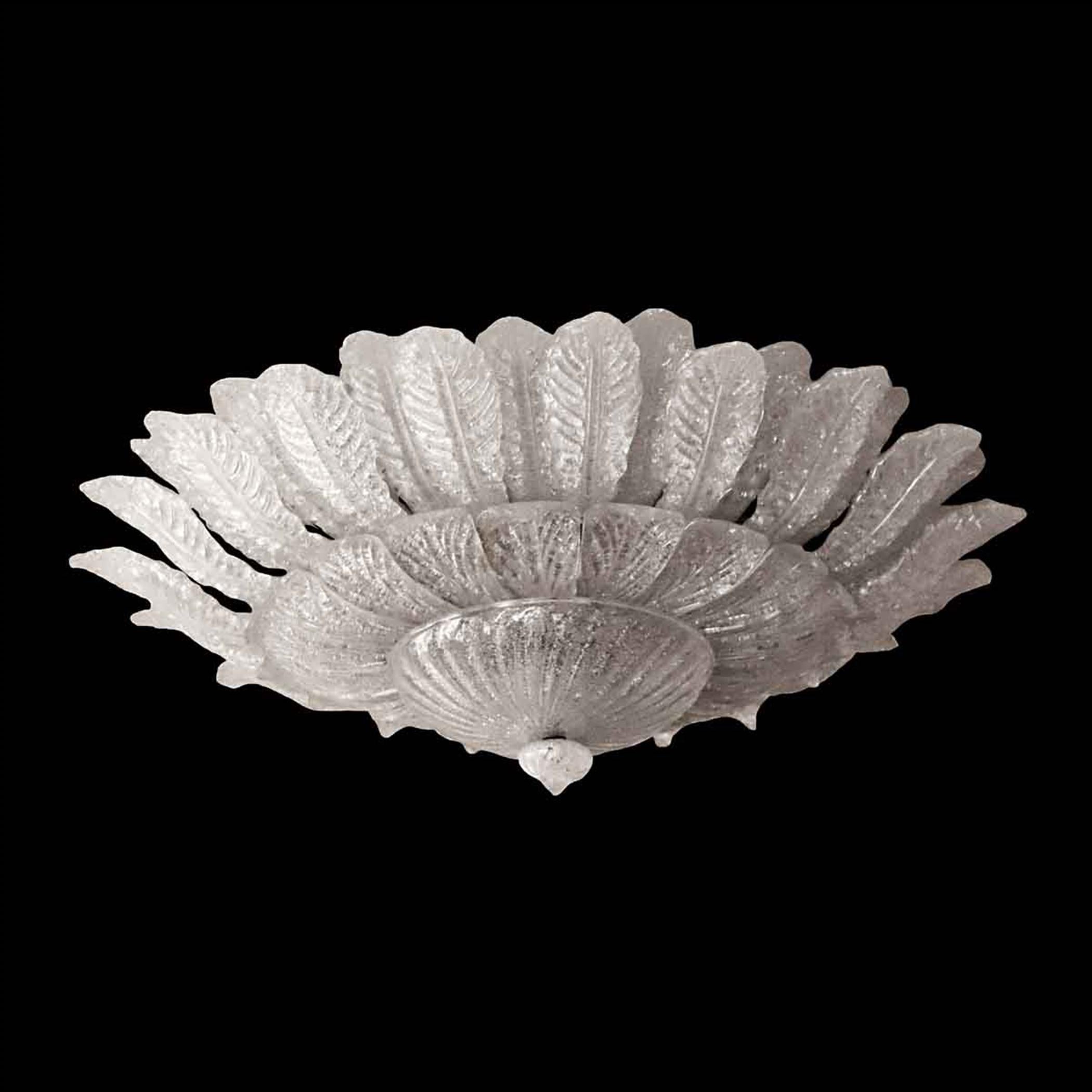 Barovier & Toso Italian Venetian hand formed glass flush mount chandelier light fixture. This light features Barovier & Toso's 