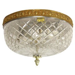 Waldorf Astoria Hotel Crystal Flush Mount Light Qty Available w Pineapple Finial