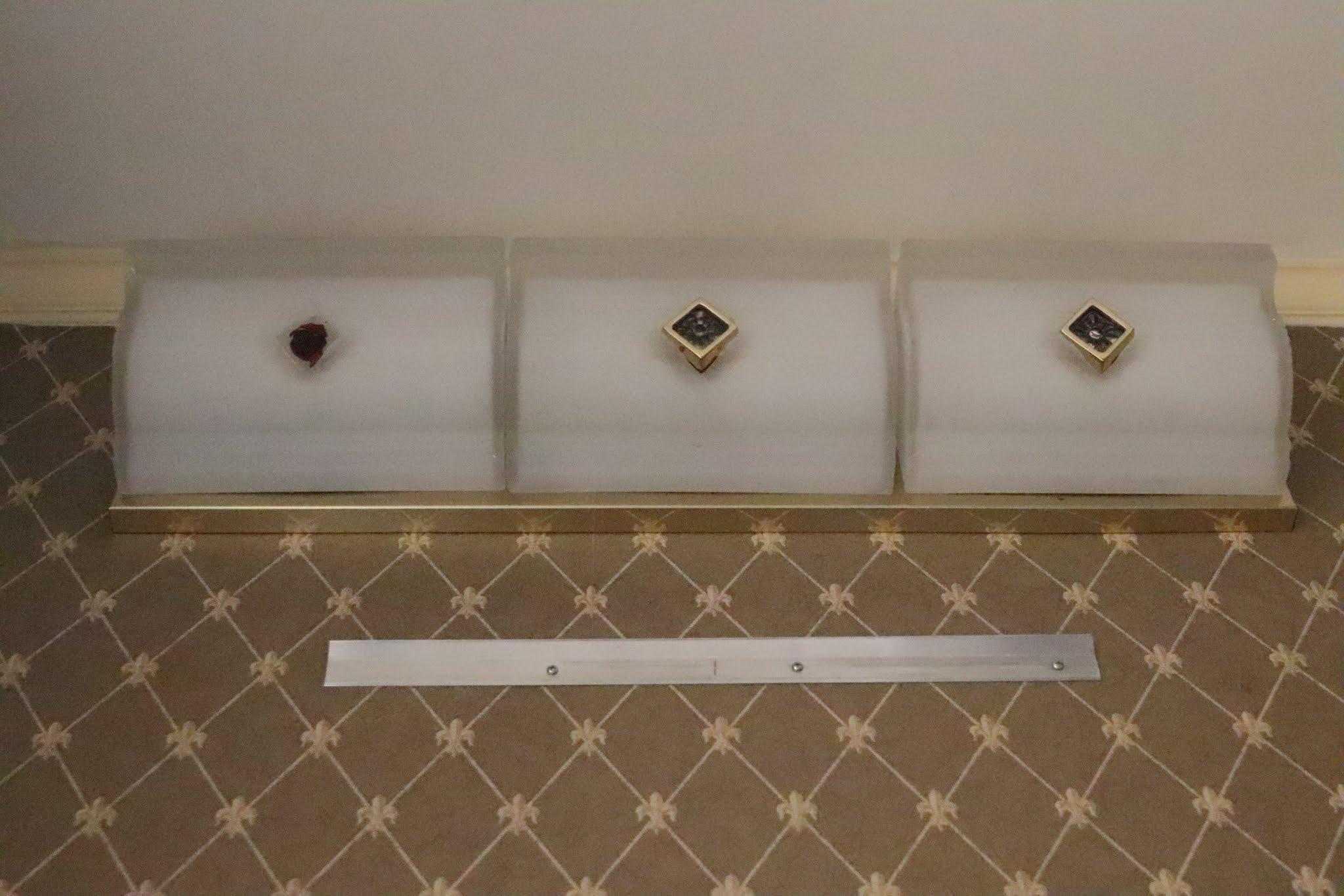 Late 20th Century Waldorf Astoria Hotel Glass Sconce Slip Shade 3 Lights