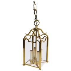 1980s NYC Waldorf Astoria Hotel Hanging Brass Pendant Lantern with Four Lights