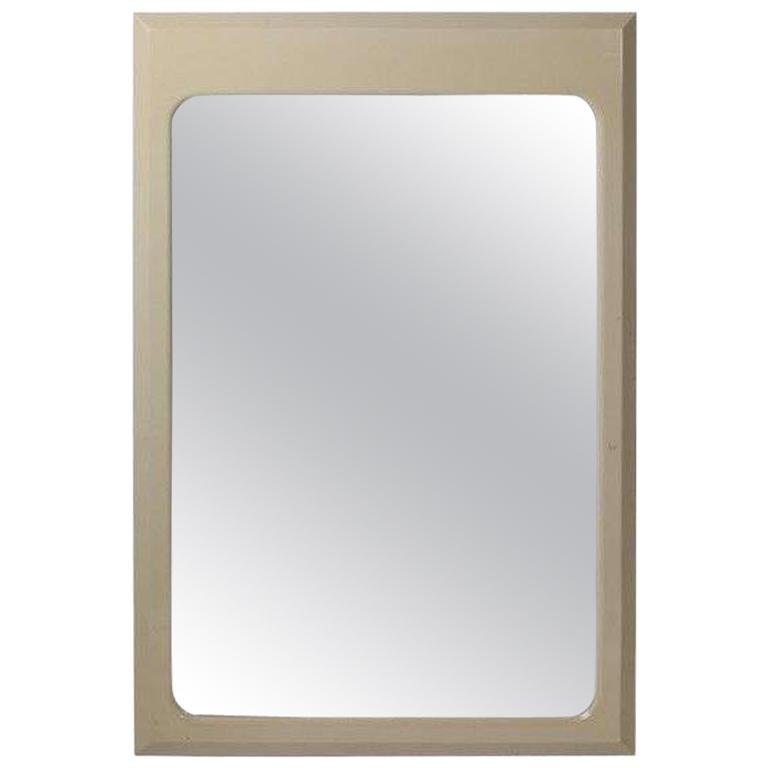 1980s Off-White Lacquer Mirror by Chapman