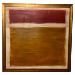 1980s Oil on Canvas Abstract in Gold Leaf Frame, Manner of Rothko