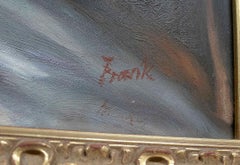 1980s Oil-on-canvas Portrait of a Woman, Signed "Frank"