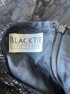 1980s Oleg Cassini Size 6 Black Beaded Vintage 80s Cut - Out Rayon Mini Dress