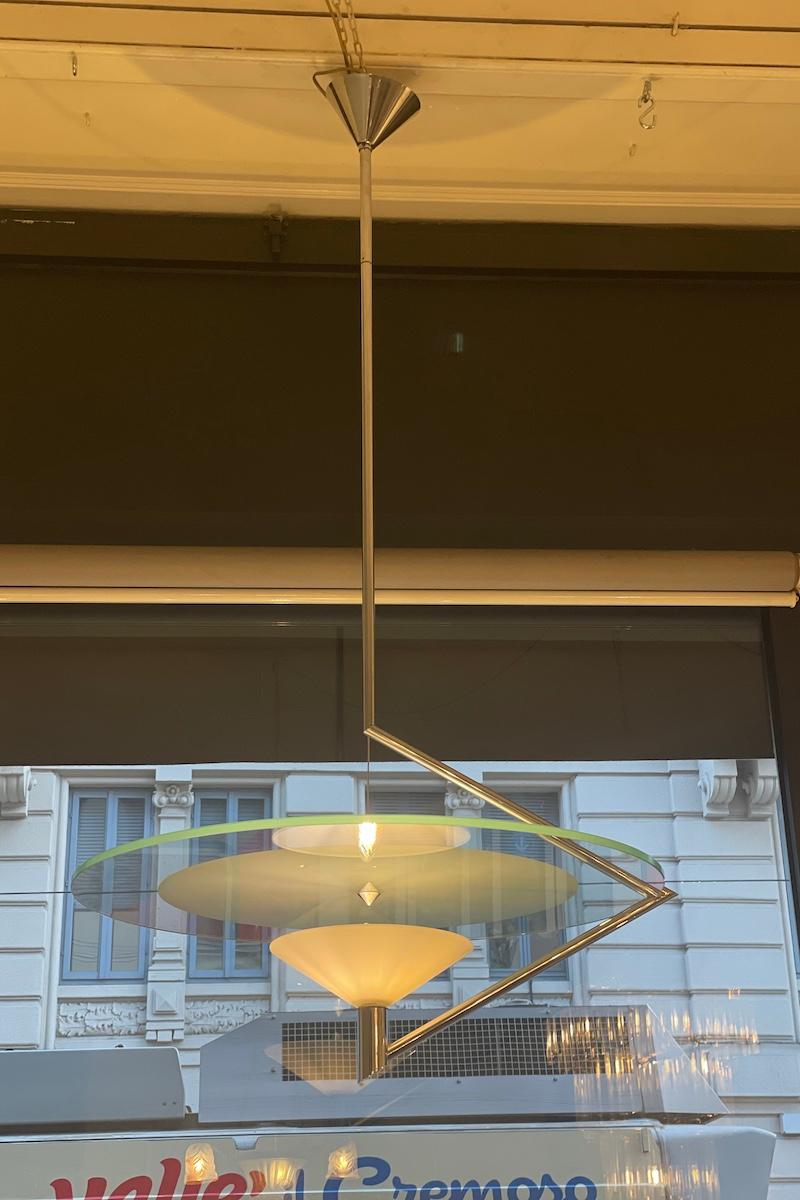 lámpara colgante Olympia de los años 80 de Daniela Puppa para Fontana Arte Italian en venta