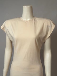 1980's OMO Norma Kamali Creamy White Cotton Dress
