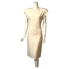1980's OMO Norma Kamali Creamy White Cotton Dress