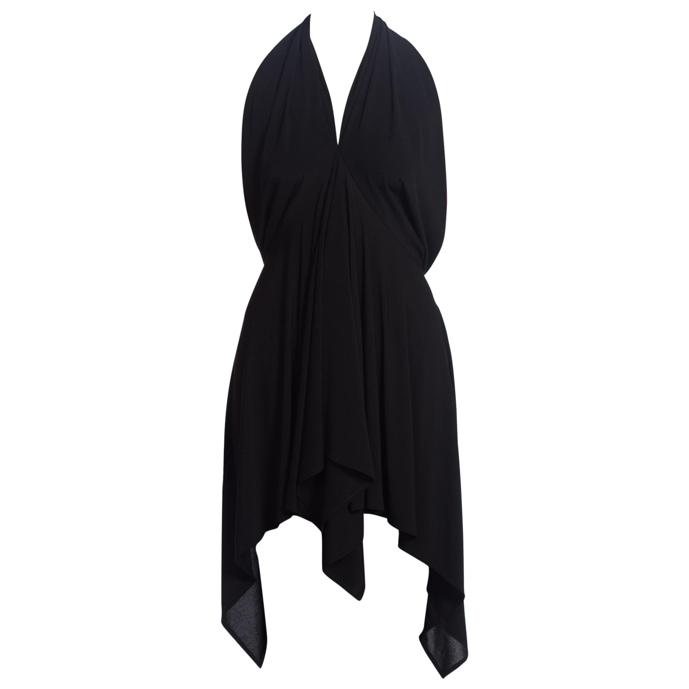 1980er NORMA KAMALI Stil Schwarzes drapiertes Oversize-Oberteil aus Jersey im Angebot