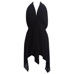Retro 1980S NORMA KAMALI Style Black Jersey Draped Oversize Top