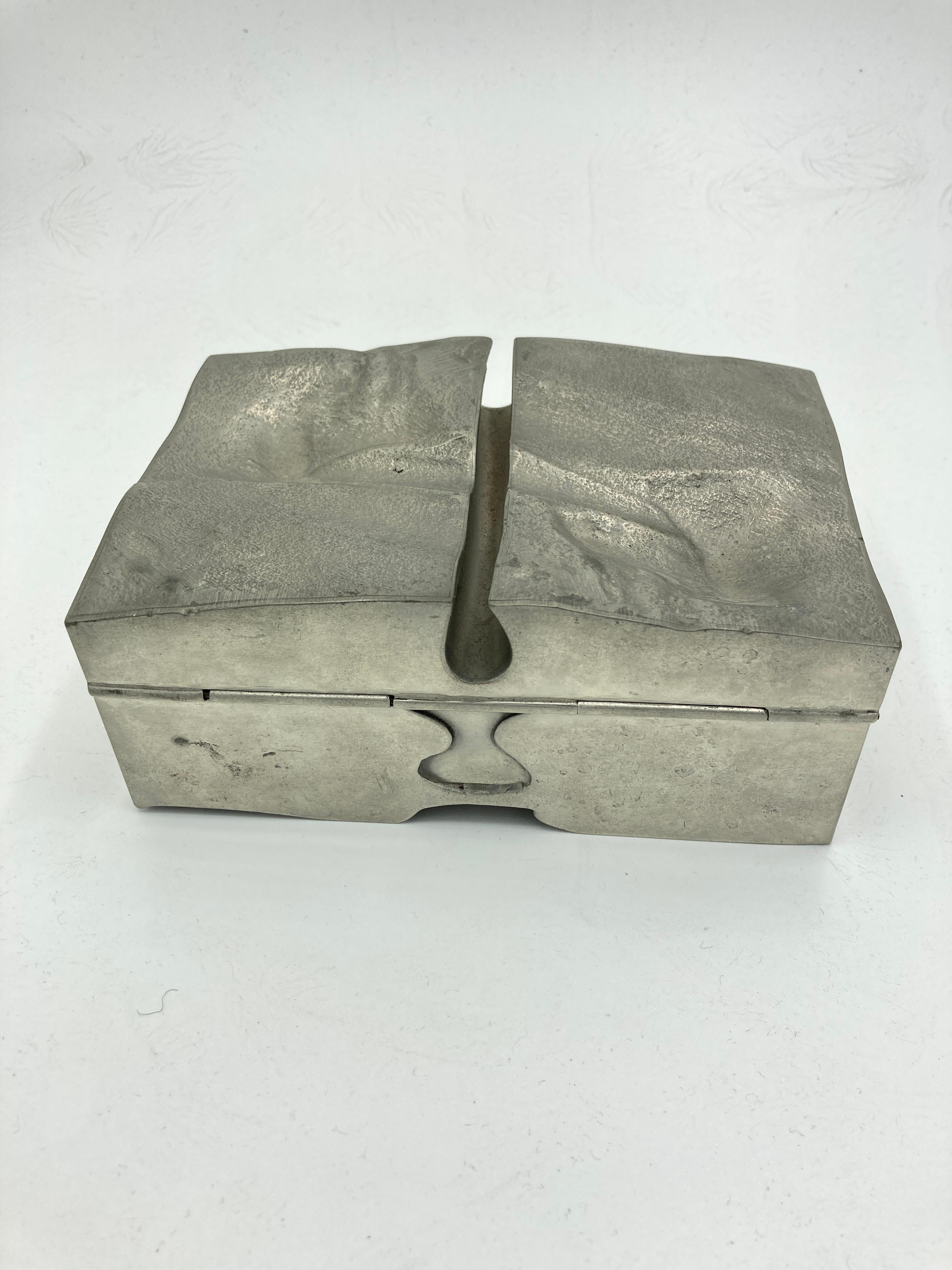 Late 20th Century 1980's One of a kind decorative pewter boxe For Sale