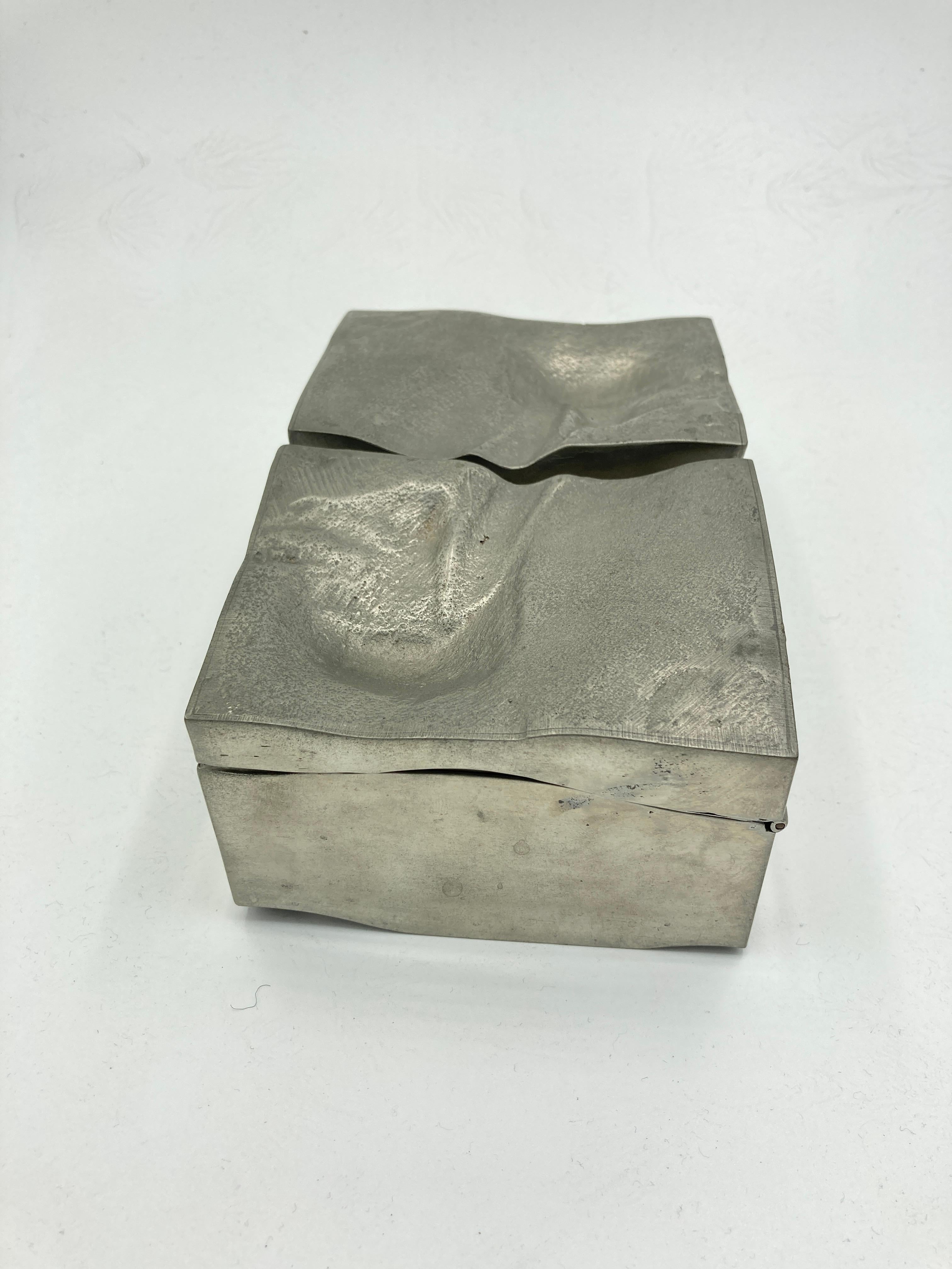 Pewter 1980's One of a kind decorative pewter boxe For Sale