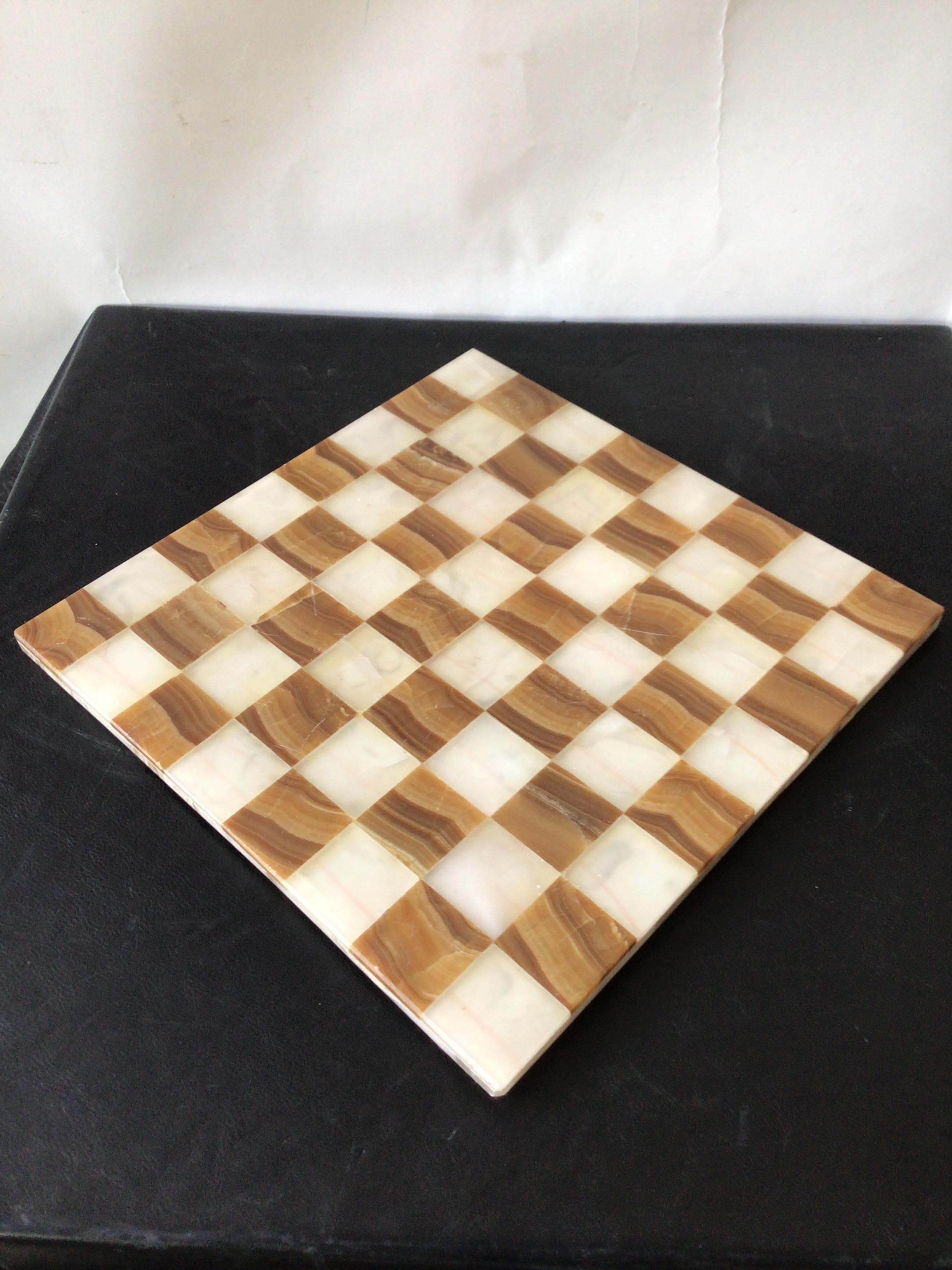 Inlaid onyx chess board.