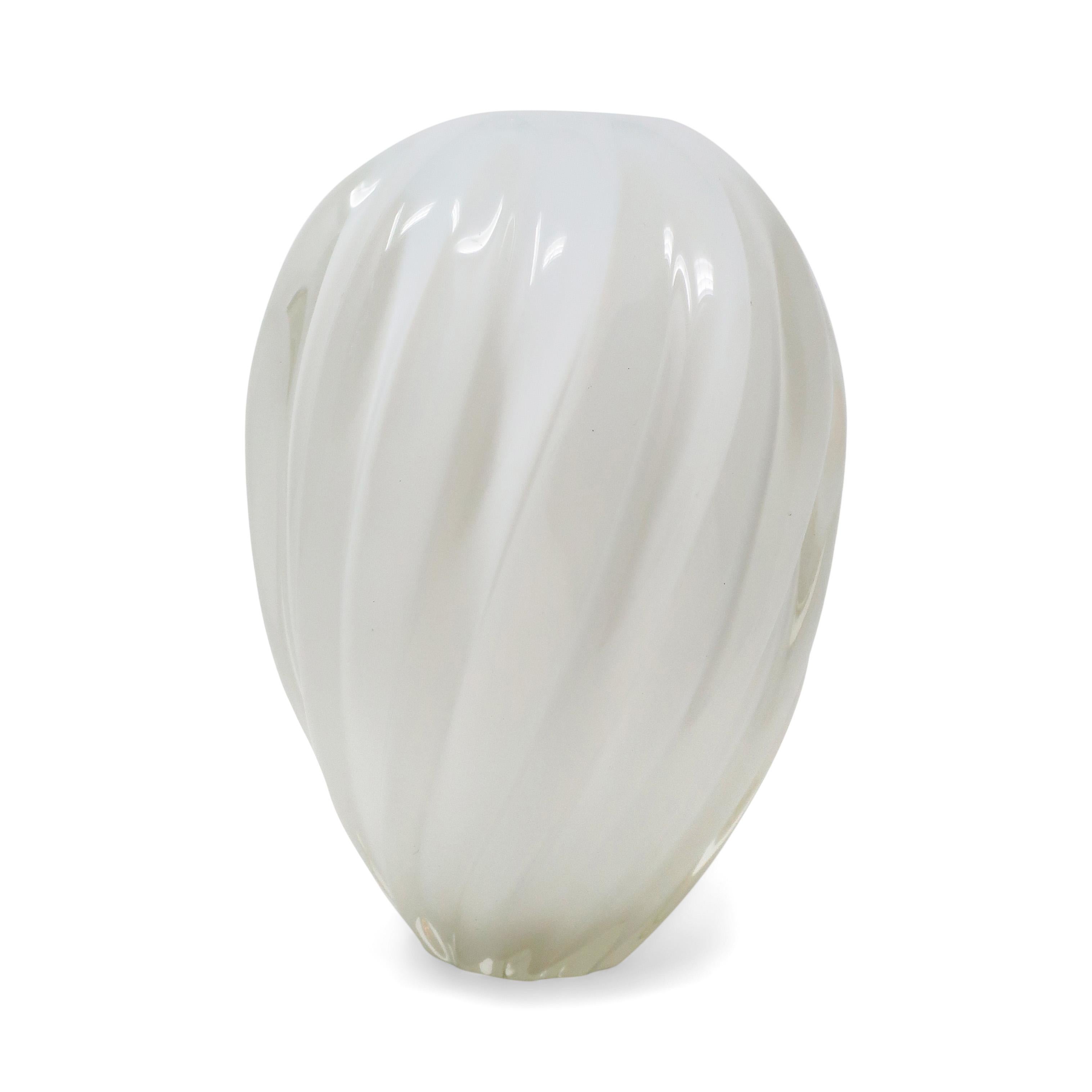 Post-Modern 1980s Opalescent Swirl Glass Vase by Larry Laslo for Mikasa For Sale