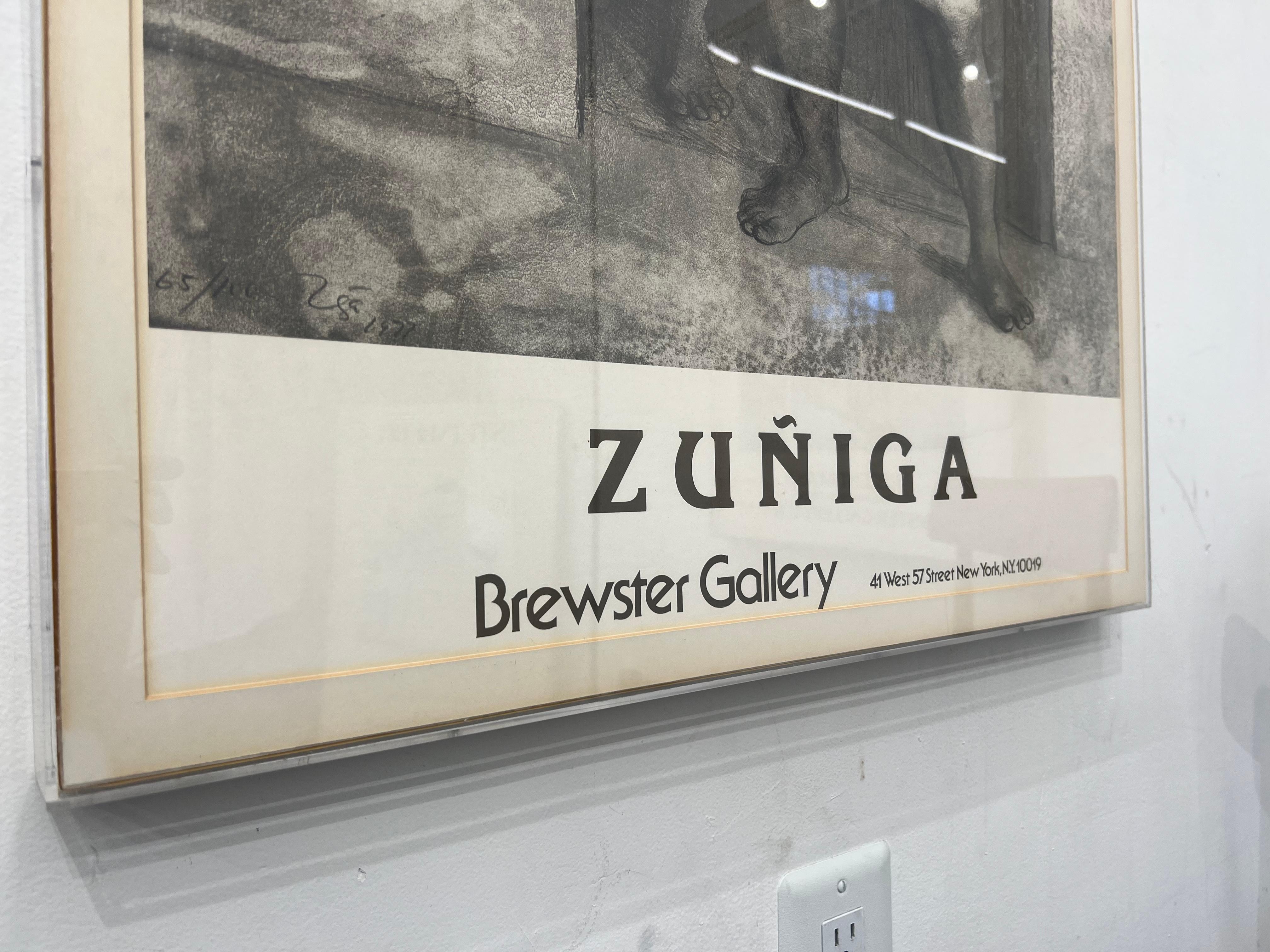 Late 20th Century 1980s Original Framed Art Exposition Poster Francisco Zuniga at Brewster Gallery For Sale