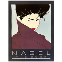 Superbe affiche d'art originale de Patrick Nagel « Le livre » des années 1980.