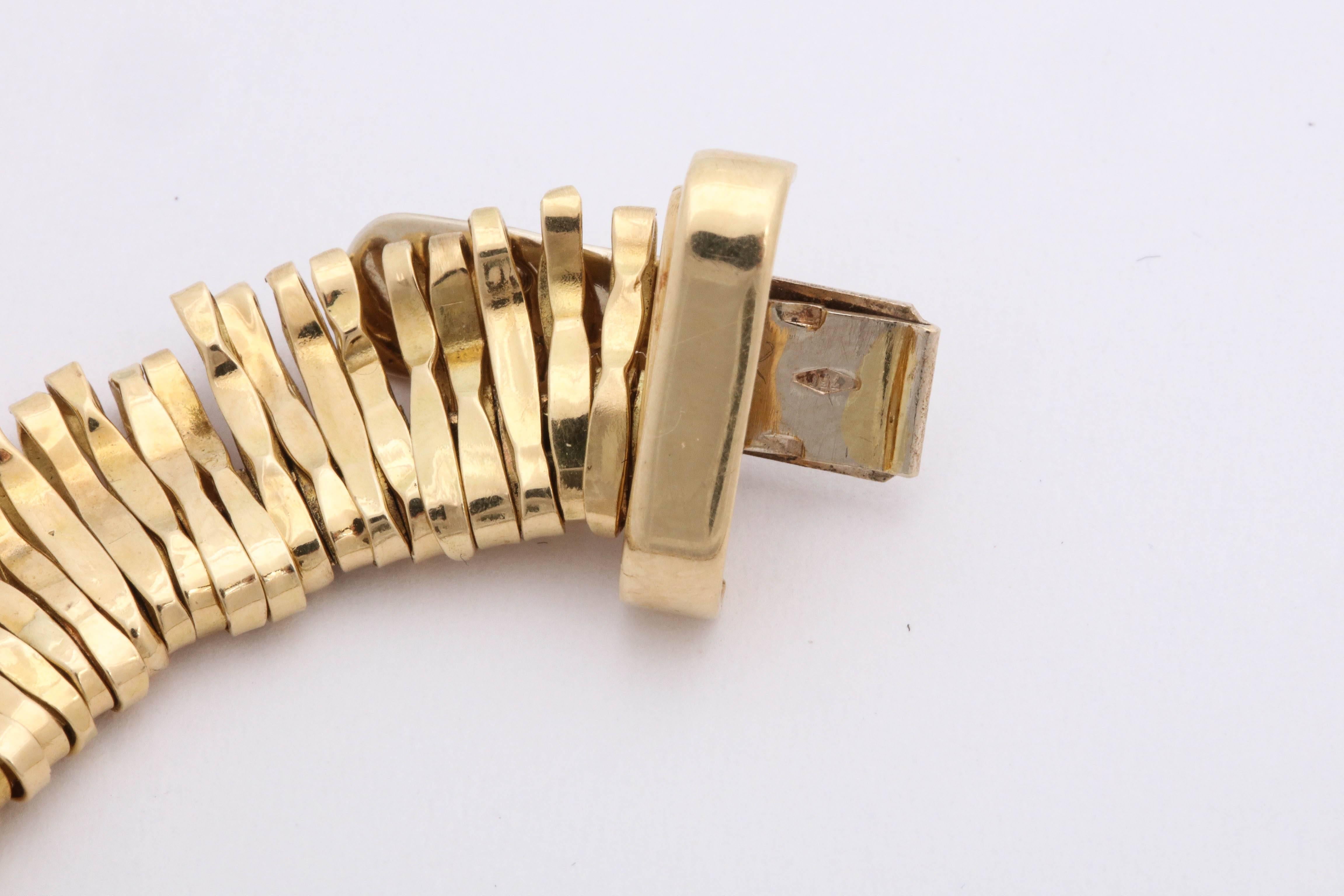 1980s Orlando Orlandini Handmade Multiple Loops Gold with Diamonds Necklace 2