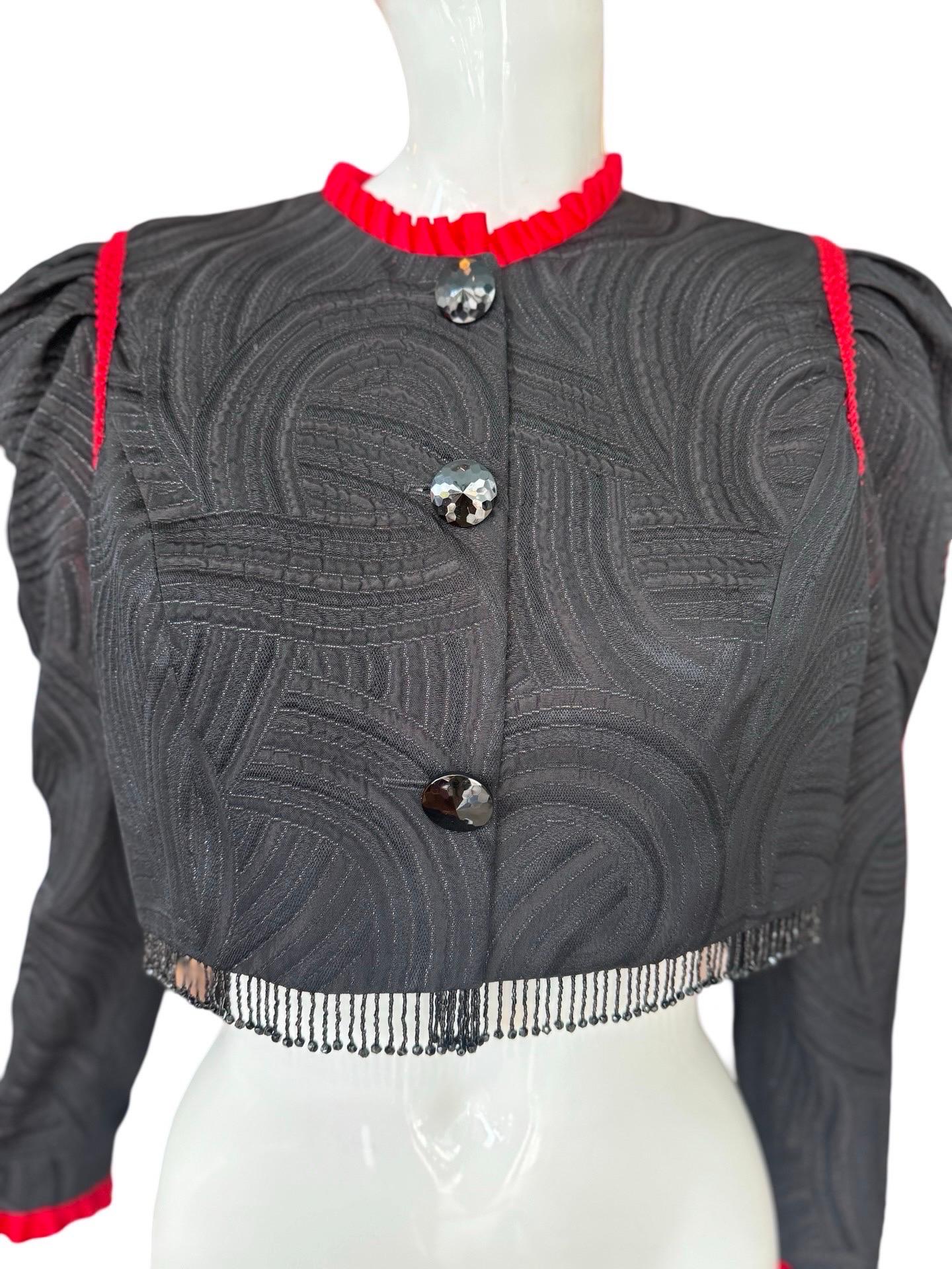 Bolero con perline di Oscar De La Renta degli anni '80 In condizioni buone in vendita a Miami, FL