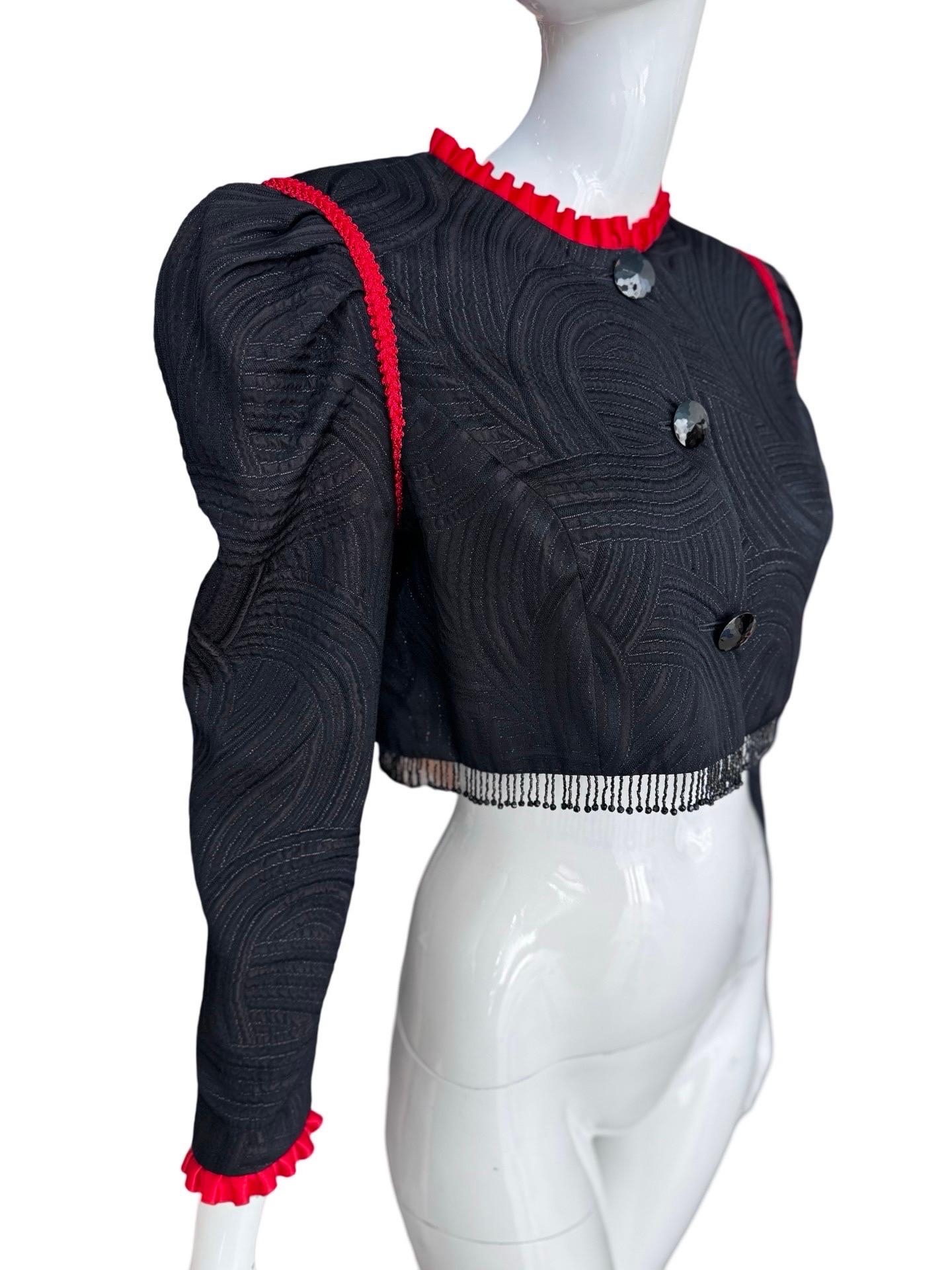 da uomo o donna Bolero con perline di Oscar De La Renta degli anni '80 in vendita