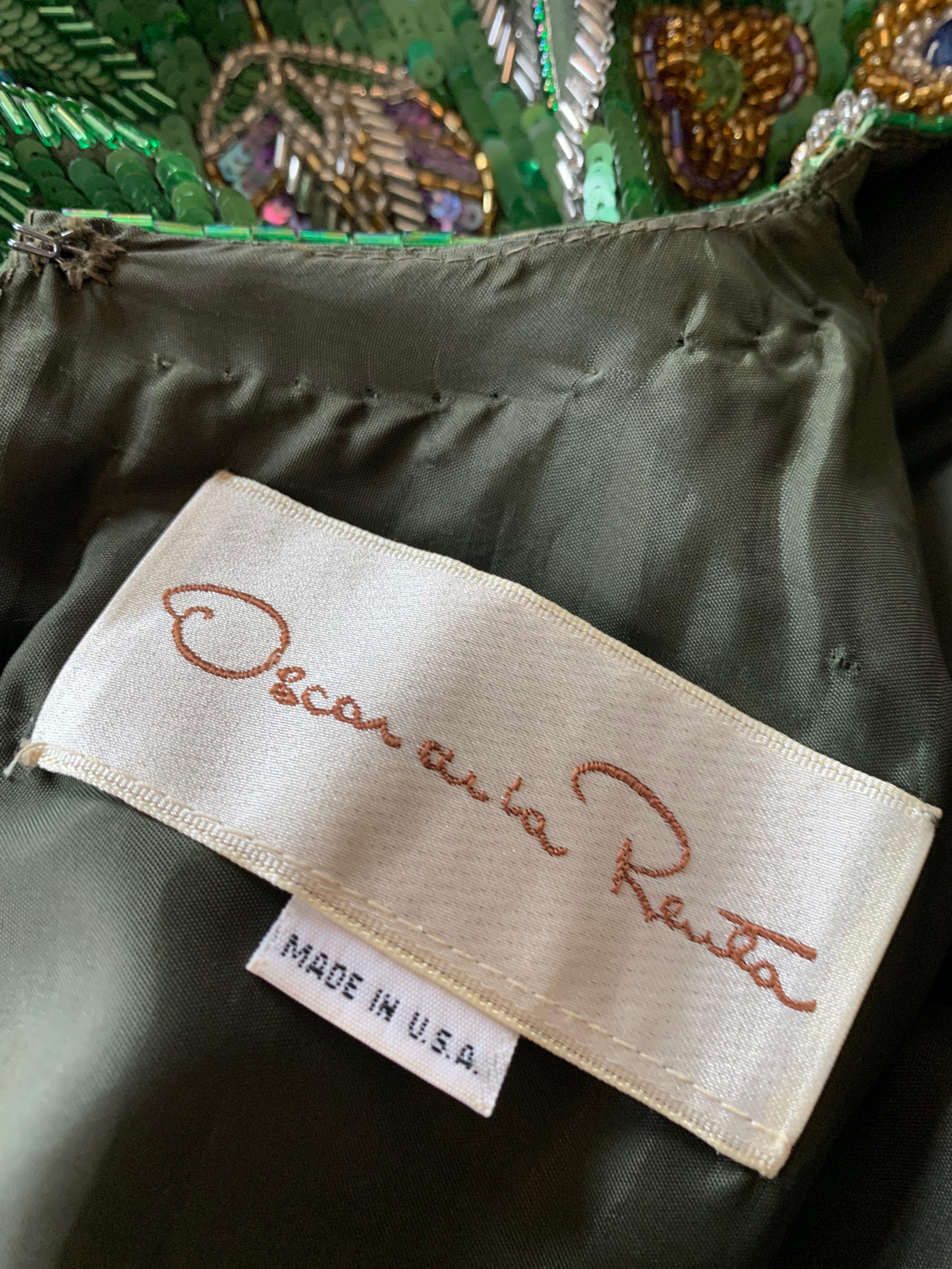 1980s Oscar de la Renta Evening Bolero Jacket Encrusted W/ Bead Thistle Patterns 13