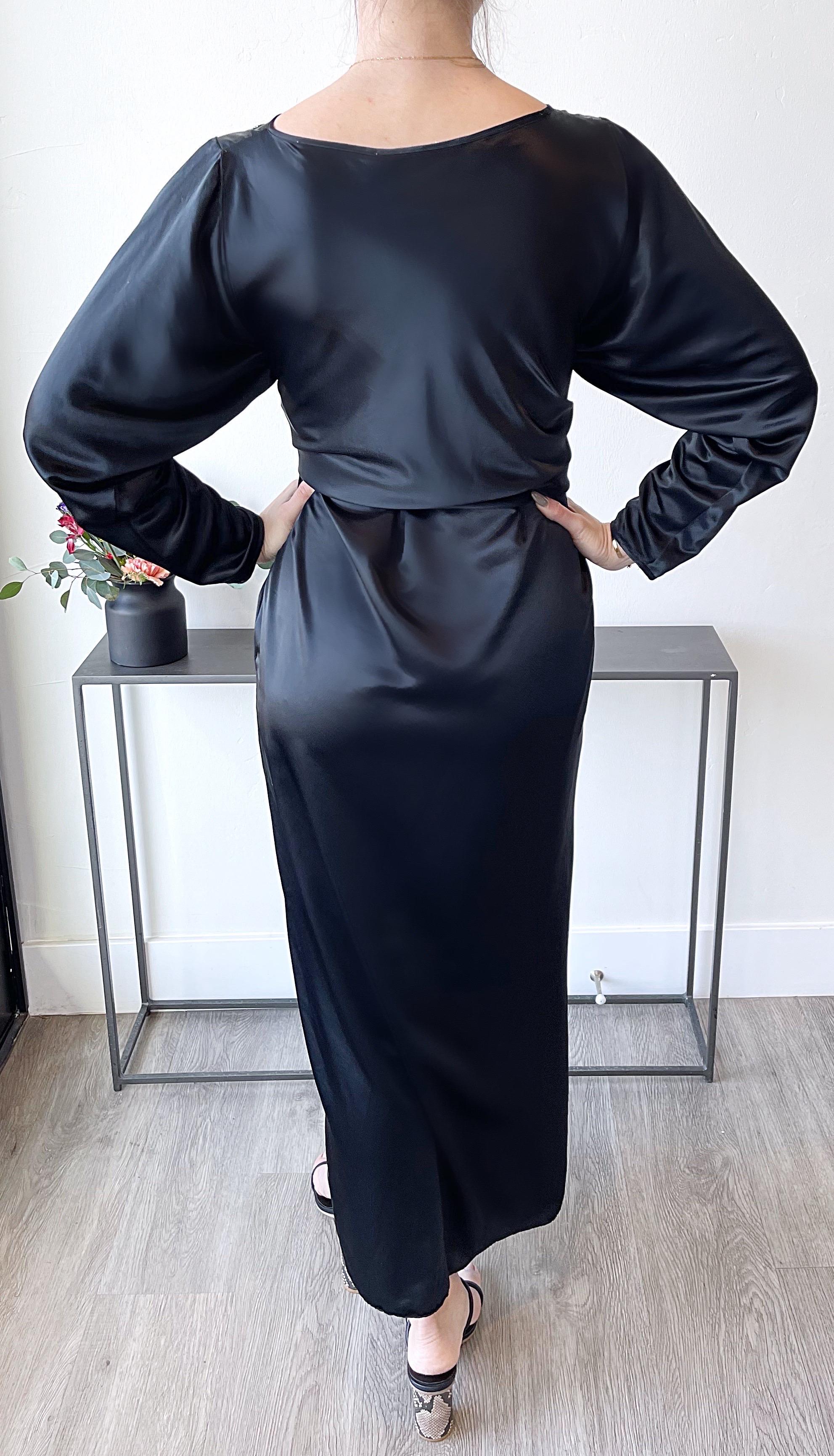 1980s Oscar De La Renta for Swirl Black Beaded Sequin Butterfly Vintage Caftan Pour femmes en vente