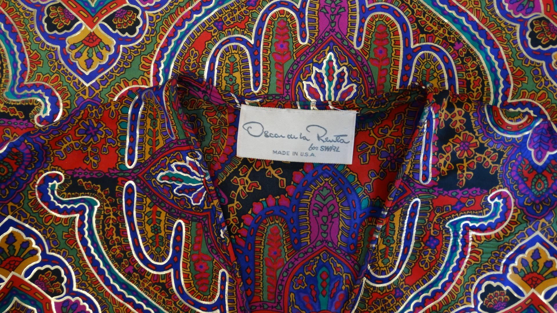 1980s Oscar De La Renta Psychedelic Printed Caftan 4