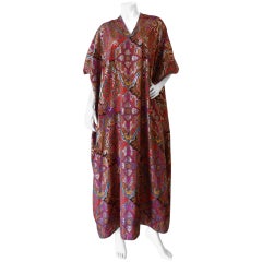 1980s Oscar De La Renta Psychedelic Printed Caftan