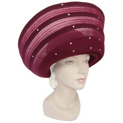 1980s Oscar De La Renta Wine Hat