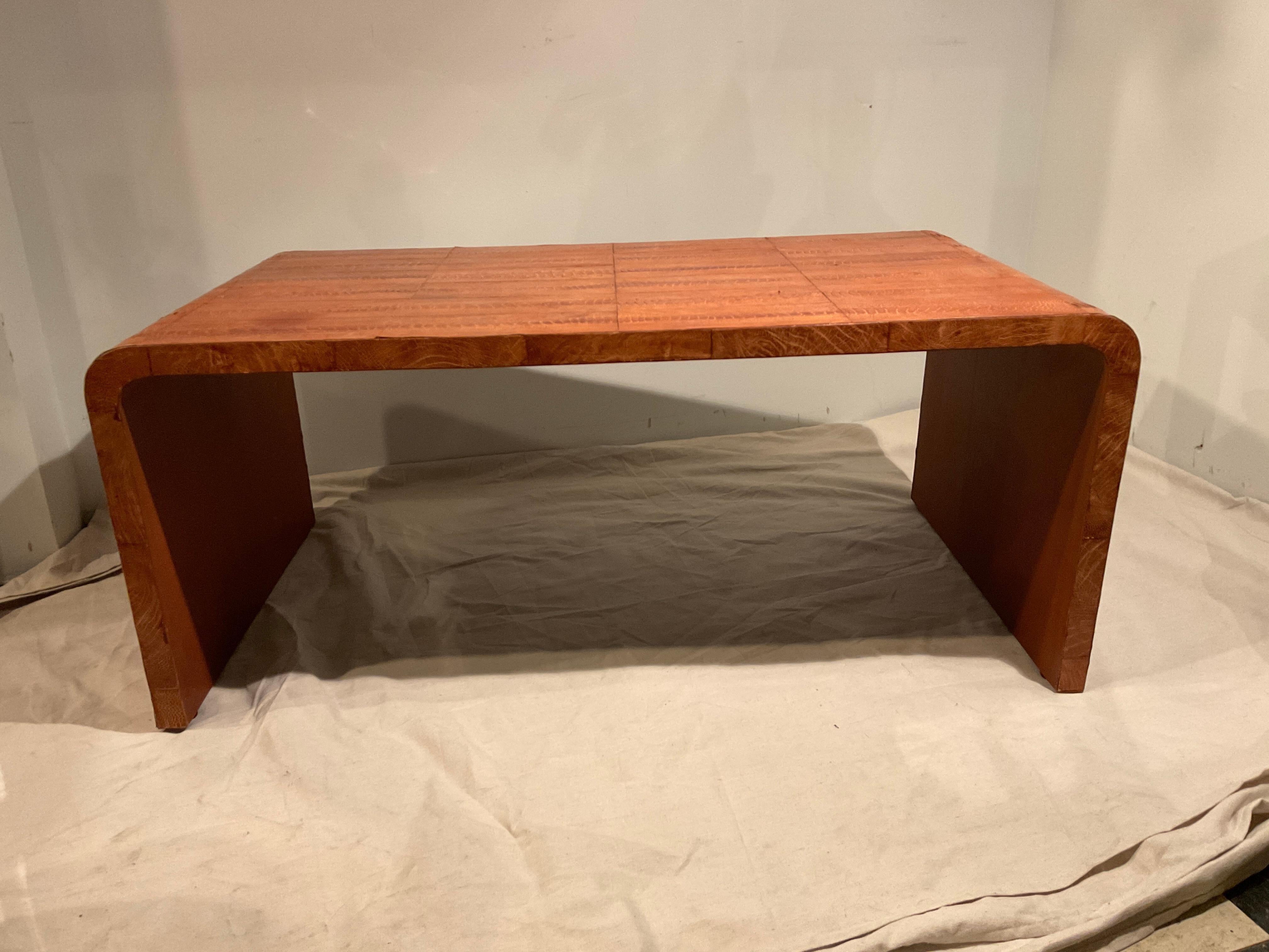 Ostrich Leather 1980s Ostrich Skin Coffee Table For Sale