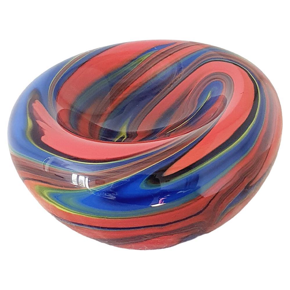 1980s Missoni Hand-Blown Multicoloured Murano Glass Bowl