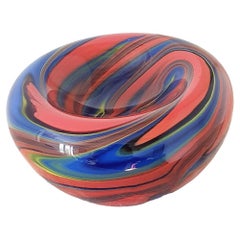 1980er Missoni mundgeblasene Schale aus mehrfarbigem Murano-Glas