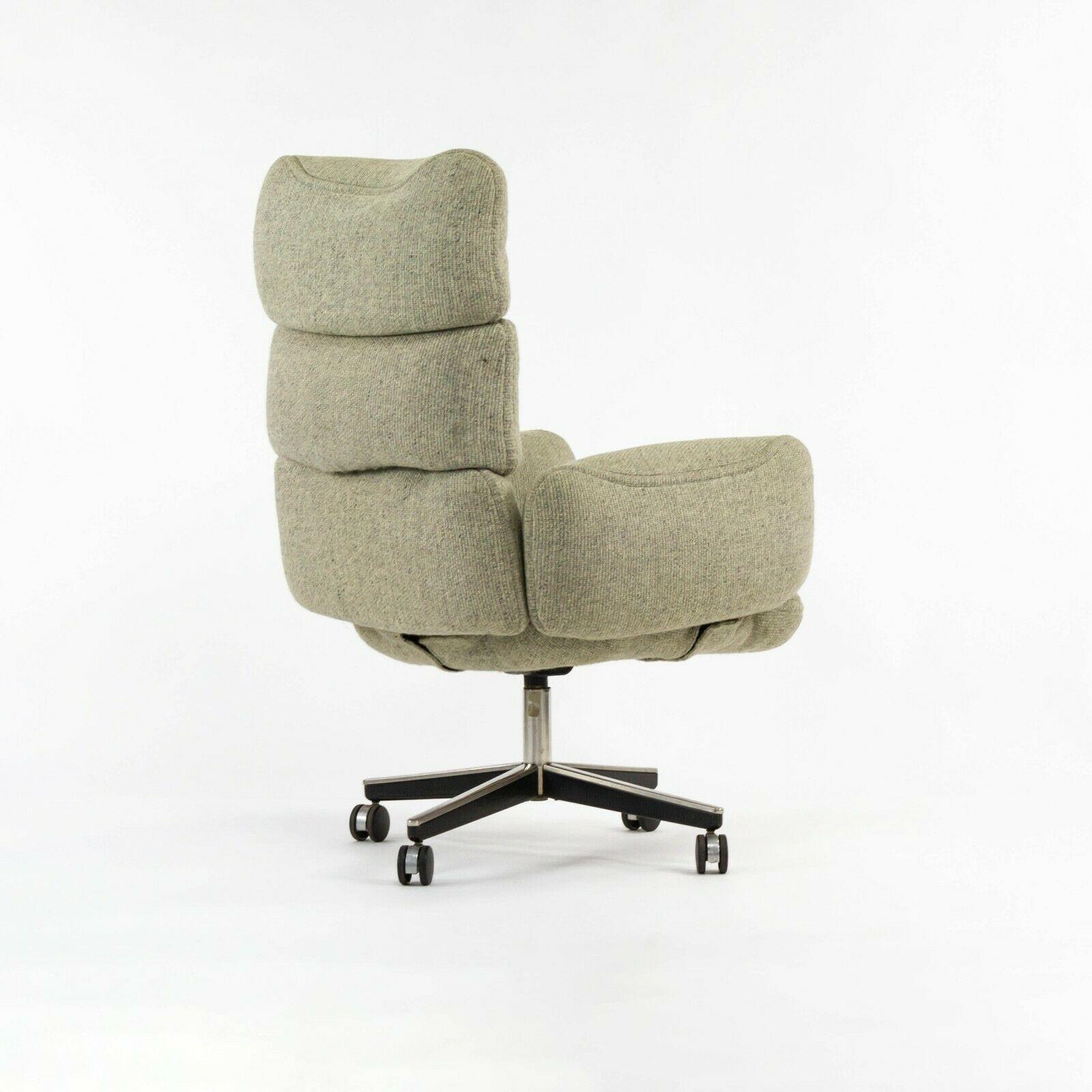American 1980's Otto Zapf for Knoll High Back Office Desk Chair w/ Fabric Upholstery For Sale
