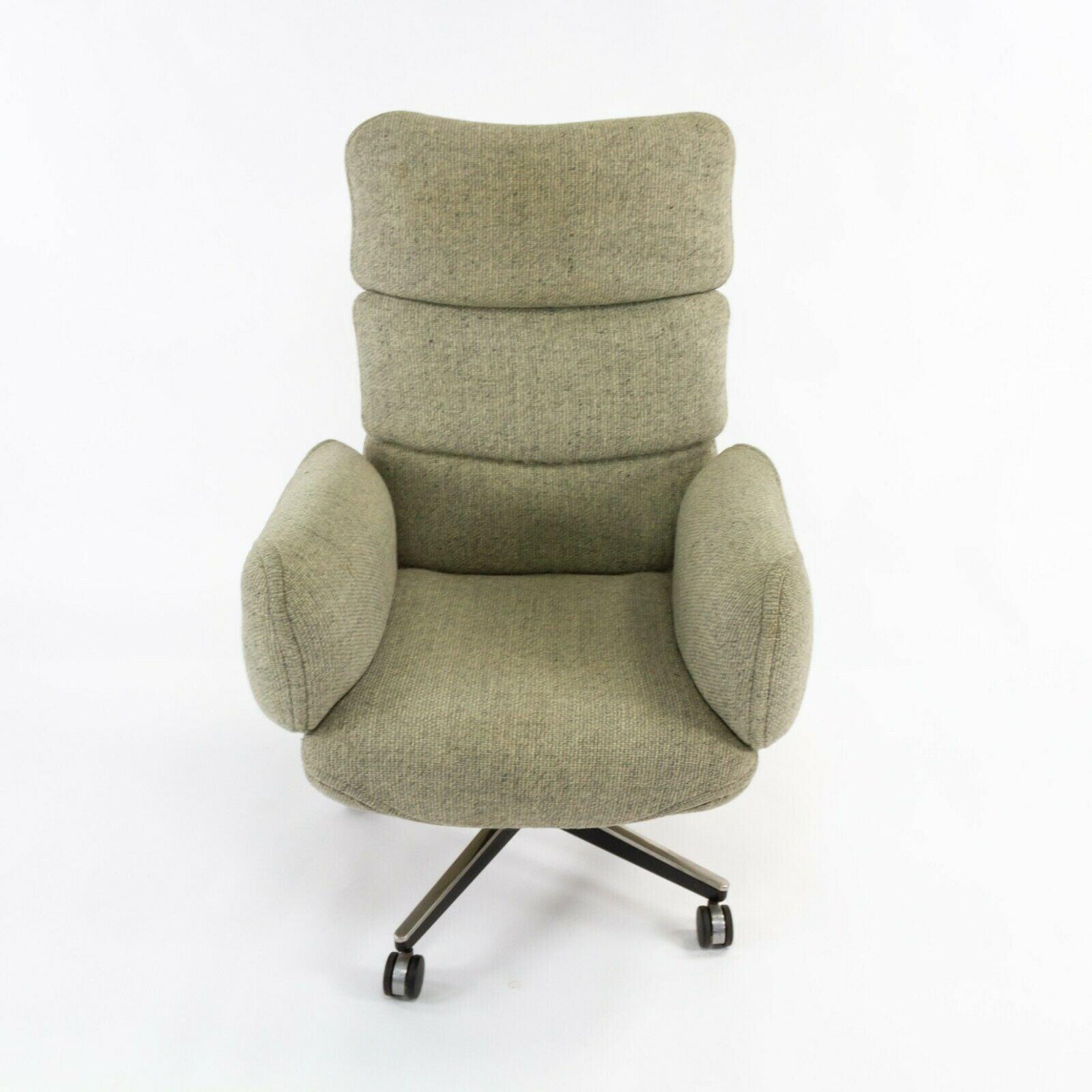 Metal 1980's Otto Zapf for Knoll High Back Office Desk Chair w/ Fabric Upholstery