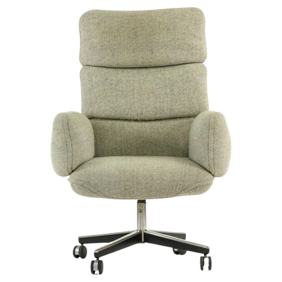 1980's Otto Zapf for Knoll High Back Office Desk Chair w/ Fabric Upholstery For Sale