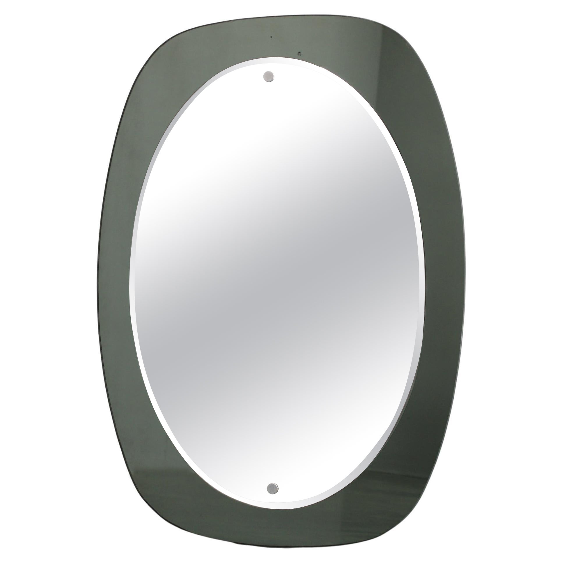 1980s Oval Italian Mirror