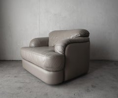 1980s Oversized German Leather Lounge Chair