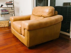 1980s Oversized Leather Lounge Chair