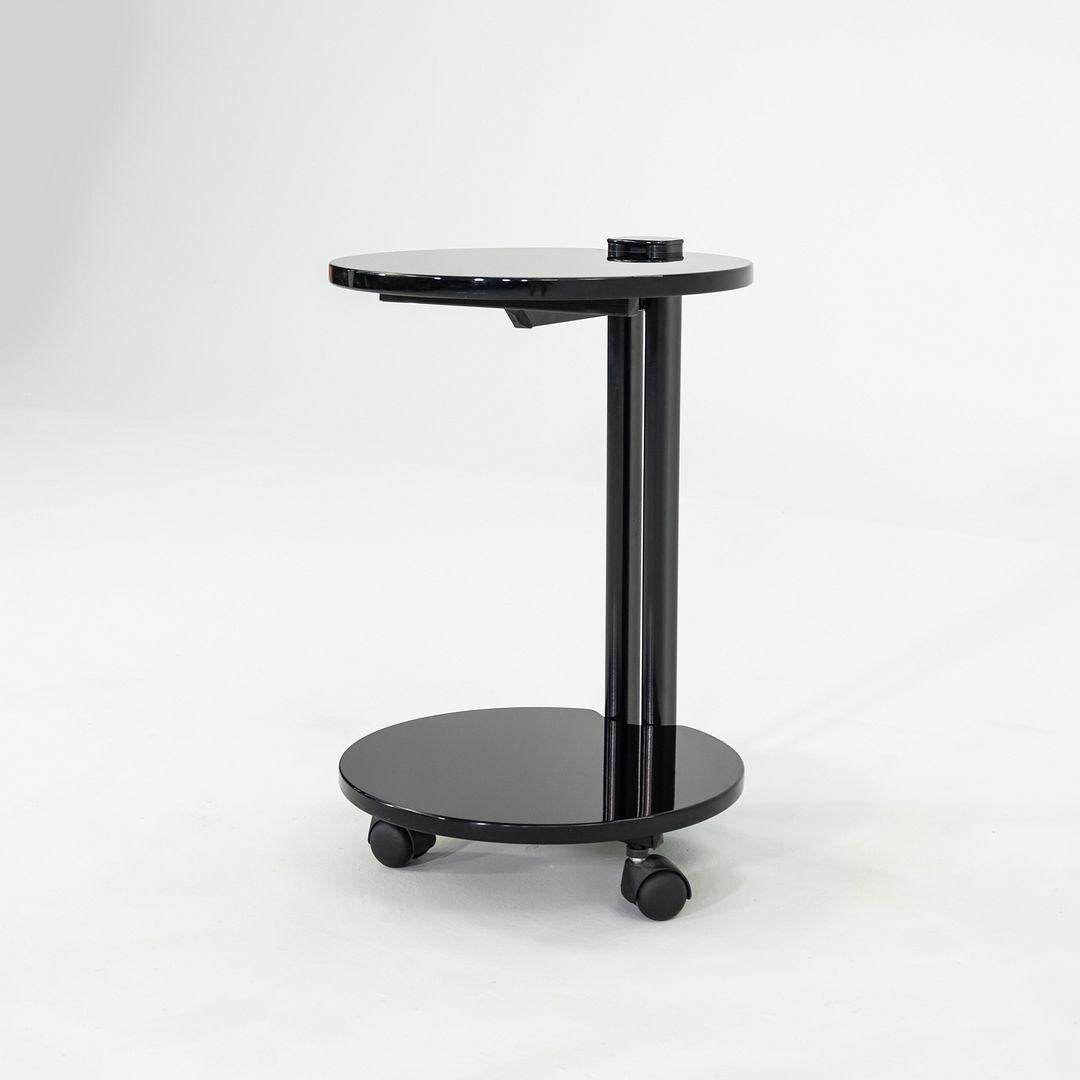 Acier 1980 Pace Collection Table d'appoint laquée noire sur roulettes en vente