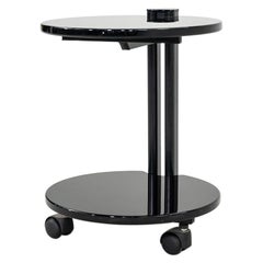1980s Pace Collection Black Lacquered Occasional End Table on Casters