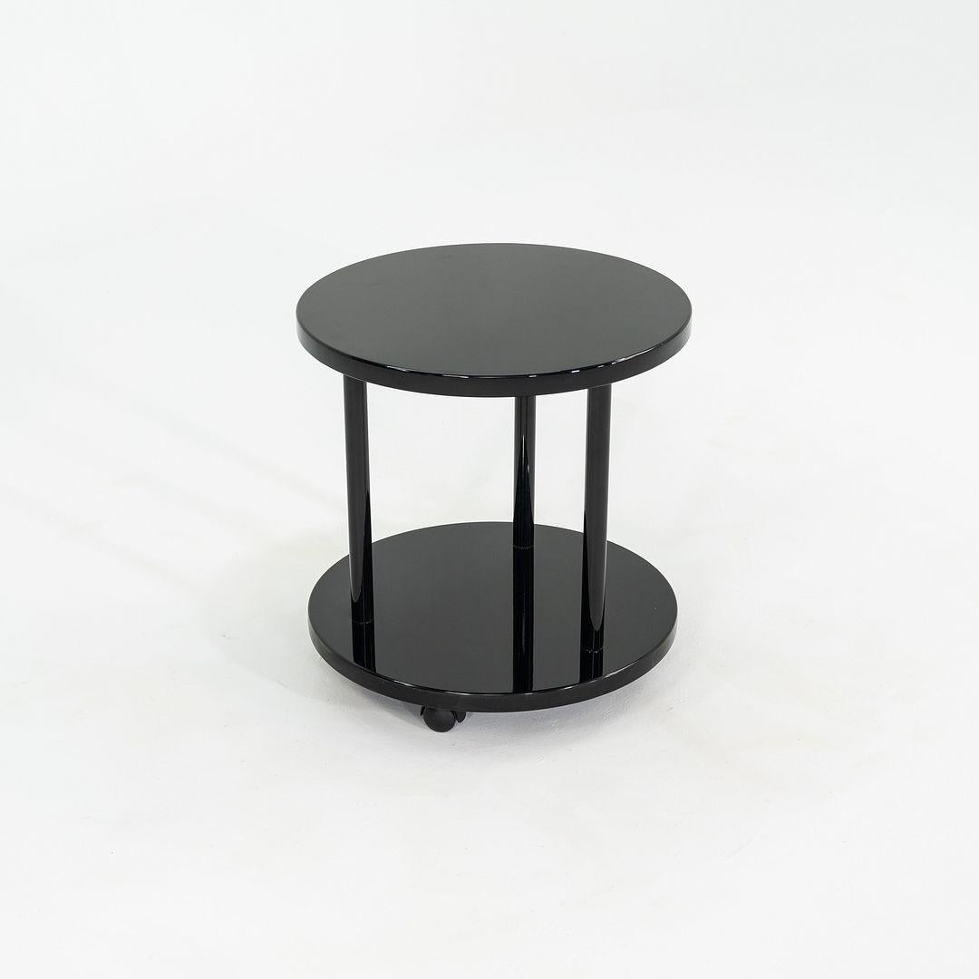 Modern 1980s Pace Collection Black Lacquered Occasional Table on Casters For Sale